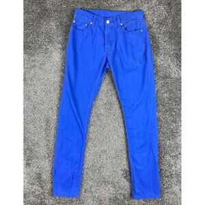 Levi's 514 Straight Fit Men's Jeans Royal Blue Cobalt Denim White Tab Sz 30x32